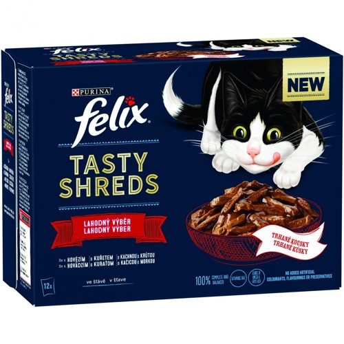 Felix lahodný výběr ve šťávě 12x80 g (Tasty Shreds)