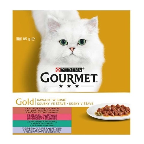 Gourmet Gold konzervy 8 x 85 g (kousky se zeleninou)
