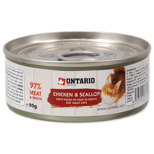 Konzerva ONTARIO Cat 95g (Chicken Pieces + Scallop)