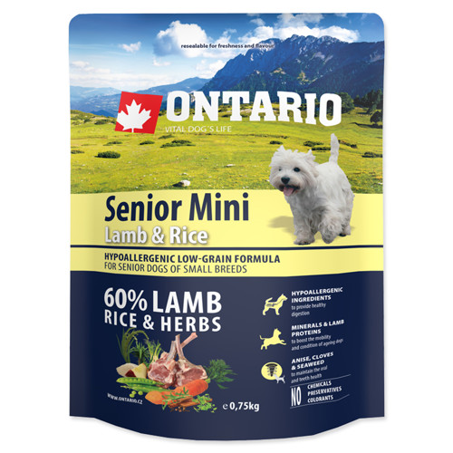 ONTARIO Senior Mini Lamb & Rice (750g)
