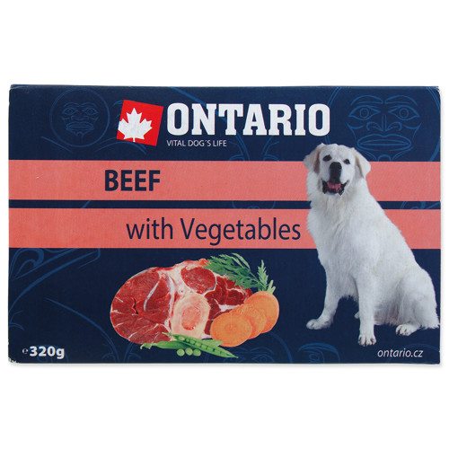 Vanička ONTARIO Dog 320g (Beef with Vegetable)