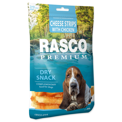 Pochoutka RASCO Premium proužky sýru s kuřecím 80g