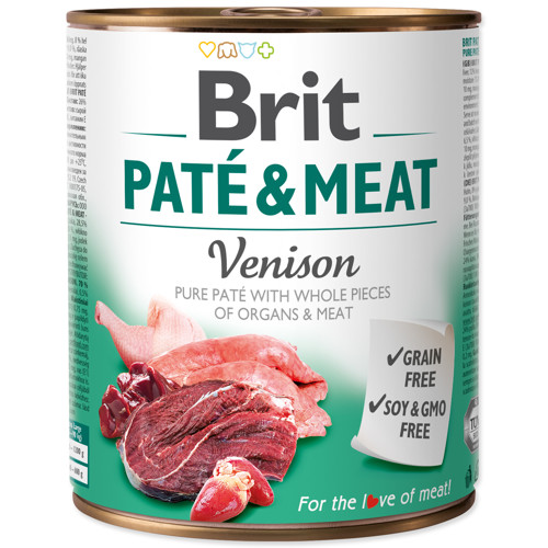 Konzerva BRIT Paté & Meat Venison (800g)