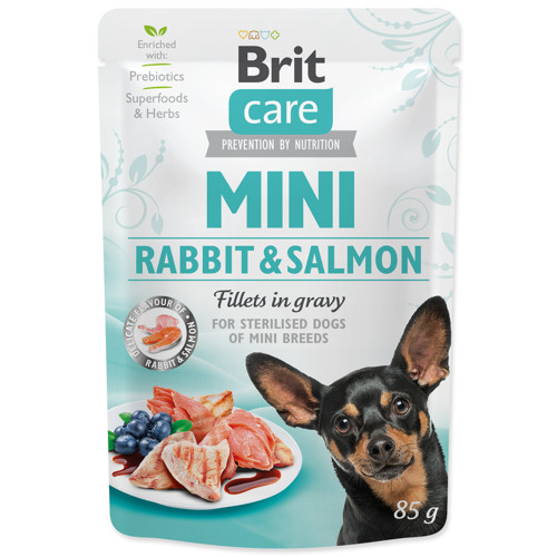 Kapsička BRIT Care Mini in gravy 85g (Rabbit & Salmon fillets)