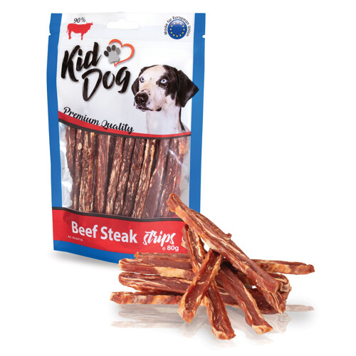 KIDDOG v proužku 80 g (hovězí steak)