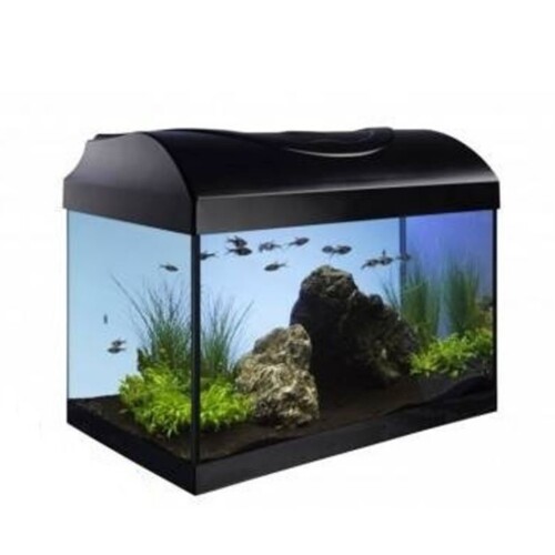 Akvarijní sada 25 L s LED osvětlením 6W, černé provedení (25L)
