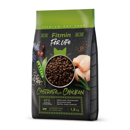 Fitmin For Life Castrate Chicken kompletní krmivo pro kočky 1,8 kg