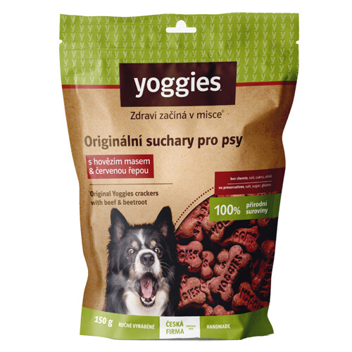 Yoggies Bezlepkové suchary s červenou řepou 150g (hovězí maso)