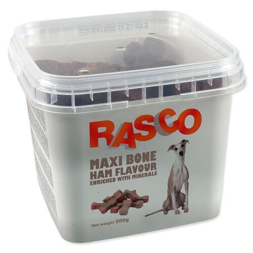 Pochoutka Rasco 6cm 500g (kalciová kost se šunkou)