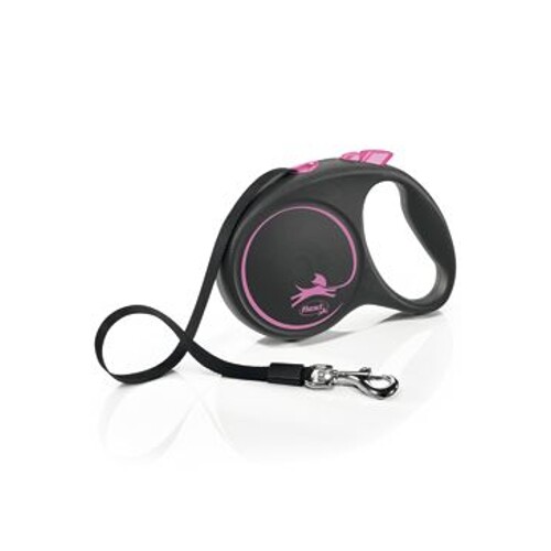 Vodítko FLEXI Black Design L pásek 5m/50kg (růžová)