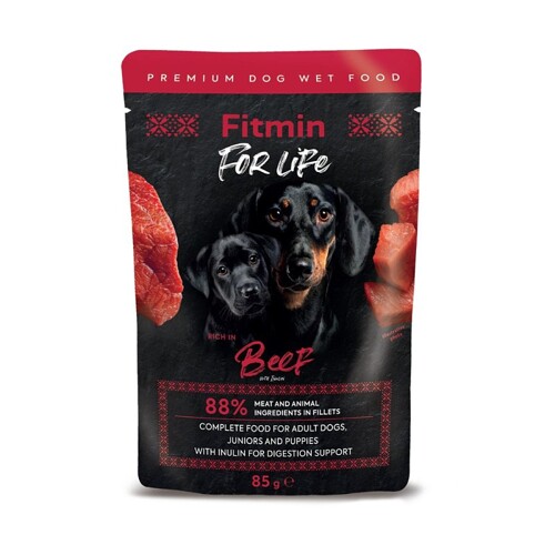 FFL dog pouch adult/puppy 85g (beef with inulin)