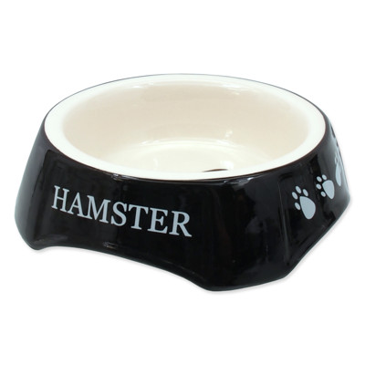 Miska SMALL ANIMALS černá 13 cm (potisk Hamster)