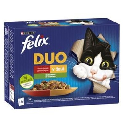 Felix lahodný výběr se zeleninou v želé 12x85 g (Fantastic Duo)
