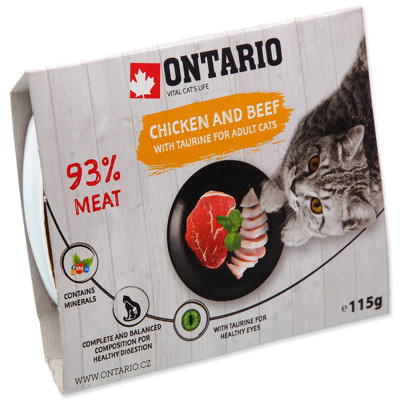Vanička ONTARIO Cat 115g (Chicken+Beef with Taurine)