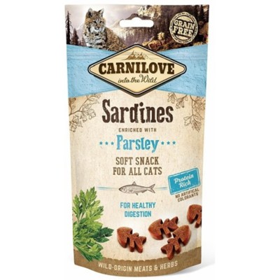 Carnilove Cat pamlsek pro zdravé trávení 50g (sardinky s petrželí)