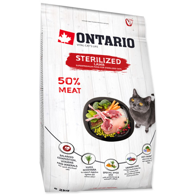 ONTARIO Cat Sterilised Lamb (2Kg)
