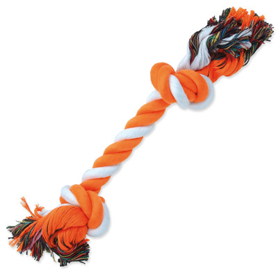 Uzel DOG FANTASY bavlněný 2 knoty 30 cm (oranžovo-bílý)
