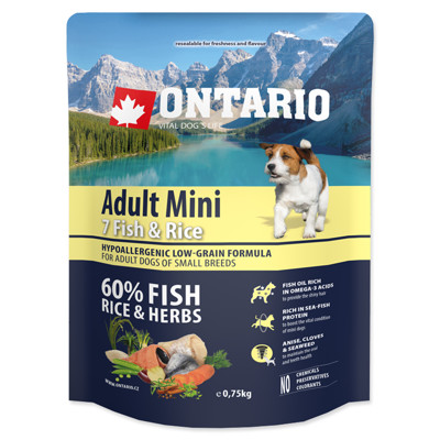 ONTARIO Dog Adult Mini Fish & Rice (750g)
