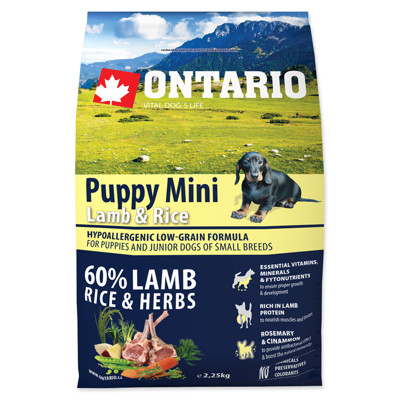 ONTARIO Puppy Mini Lamb & Rice (2,25Kg)