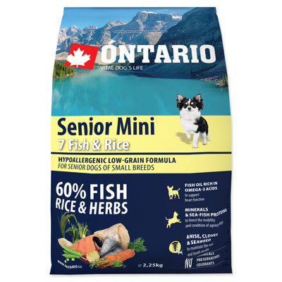 ONTARIO Senior Mini Fish & Rice (2,25Kg)