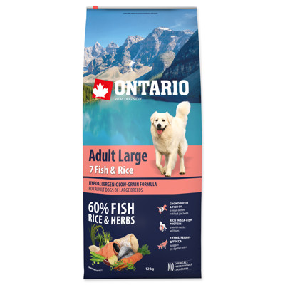 ONTARIO Dog Adult Large Fish & Rice (12Kg)
