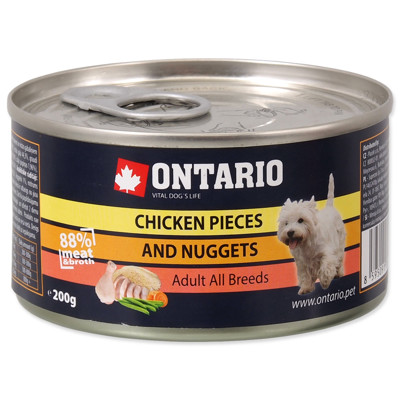 Konzerva ONTARIO Dog Chicken Pieces 200g (Chicken Nugget)