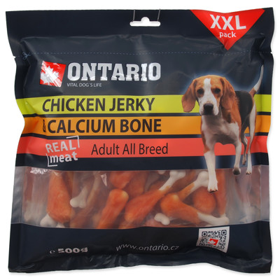 Snack ONTARIO Dog 500g (Chicken Jerky + Calcium)