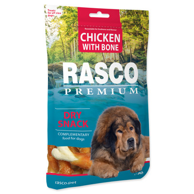 Pochoutka RASCO Premium kosti obalené kuřecím 80g