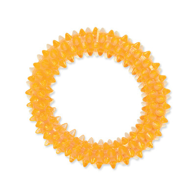 Hračka DOG FANTASY kroužek vroubkovaný 7 cm (oranžový)