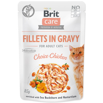 Kapsička BRIT Care Cat Fillets in Gravy with 85g (Choice Chicken)