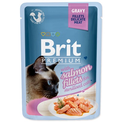 Kapsička Brit Premium Cat Delicate Fillets in Gravy 85g (with Salmon)