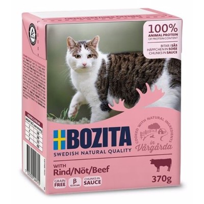 BOZITA 370G CAT CHUNKS IN GRAVY WITH (BEEF)