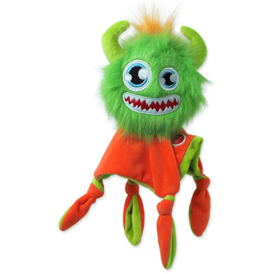 Hračka DOG FANTASY Monsters chlupaté strašidlo  pískací s dečkou 28cm (zelené)...