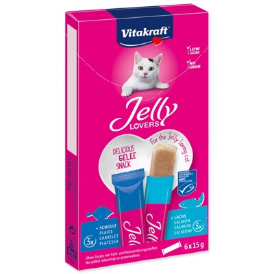 Pochoutka Vitakraft Jelly Lovers  6x15g (losos a treska)