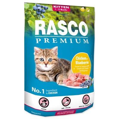 Krmivo Rasco Premium Kitten kuře s borůvkou (0,4kg)