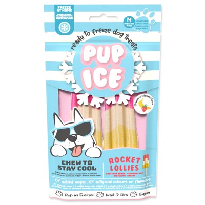 Pochoutka Pup Ice chladící 2ks 90g (s jahodou a banánem)