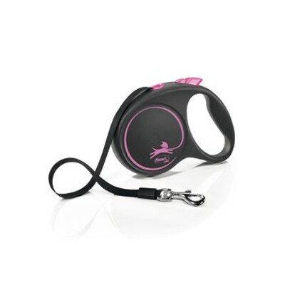 Vodítko FLEXI Black Design L pásek 5m/50kg (růžová)