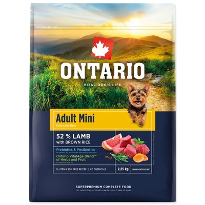 Krmivo Ontario Adult Mini Lamb &amp; Brown Rice (2,25kg)